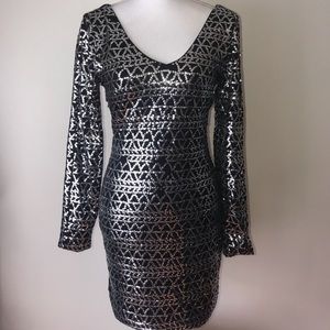 AS U WISH Black and silver dress